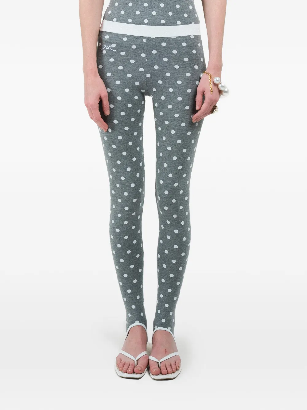 Rowen Rose polka-dot leggings - Grigio