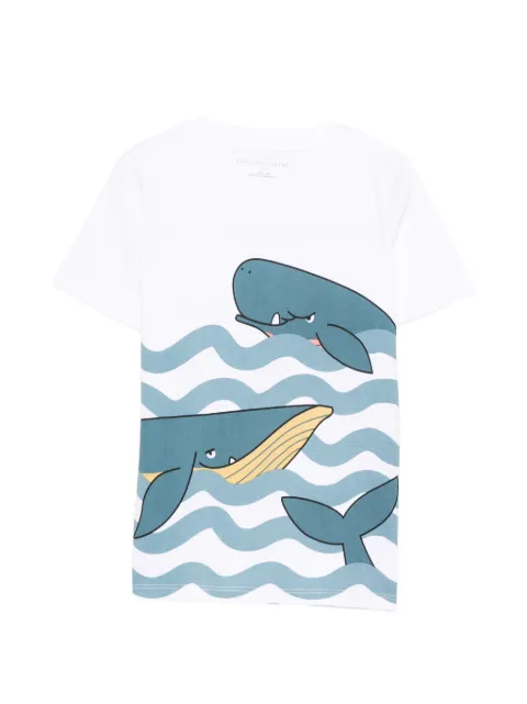 Stella McCartney Kids playera con ballenas estampadas