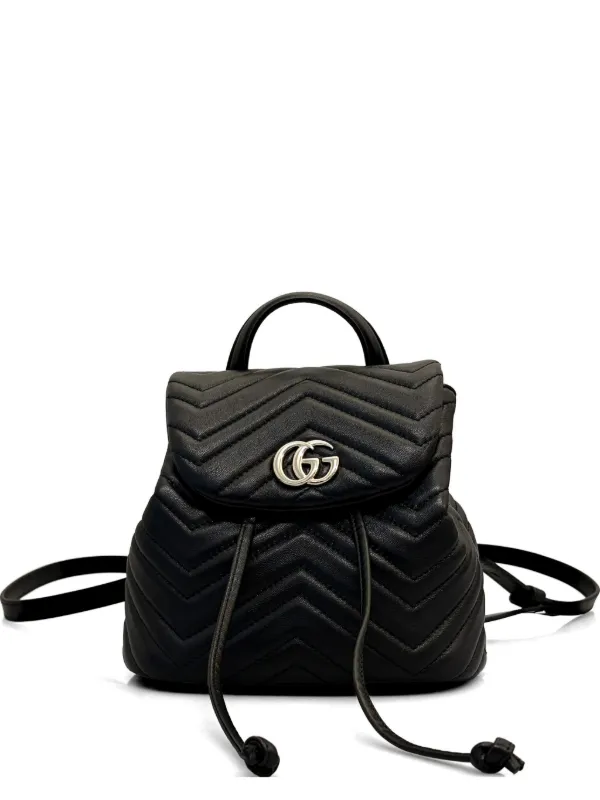 gucci mini black backpack Inside condition Gucci GG Marmont Mini Matelass