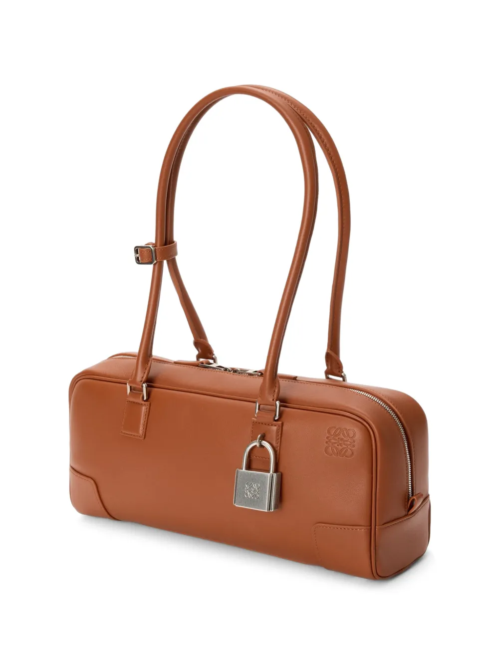 LOEWE Amazona 31 Cropped Bag in Shiny Calfskin in Brown, view 5