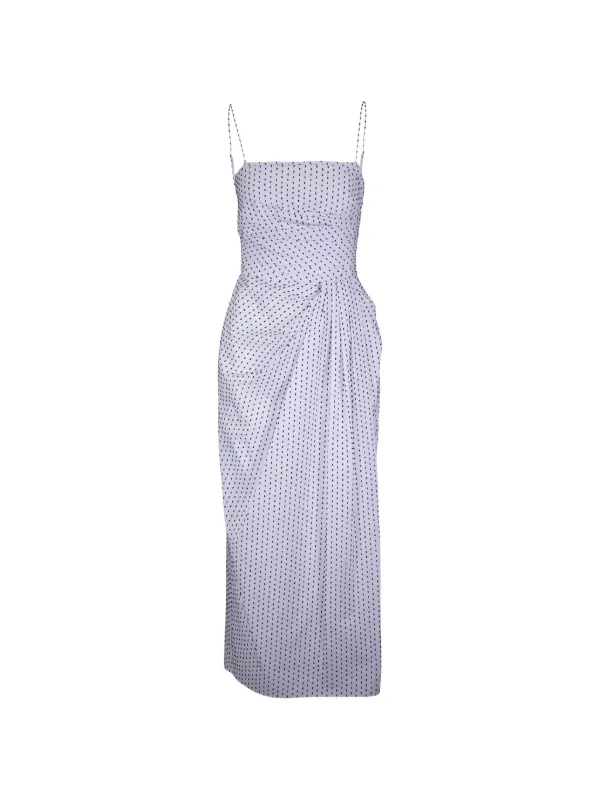 Adam Lippes Cari Spaghetti-strap Draped Dress in White