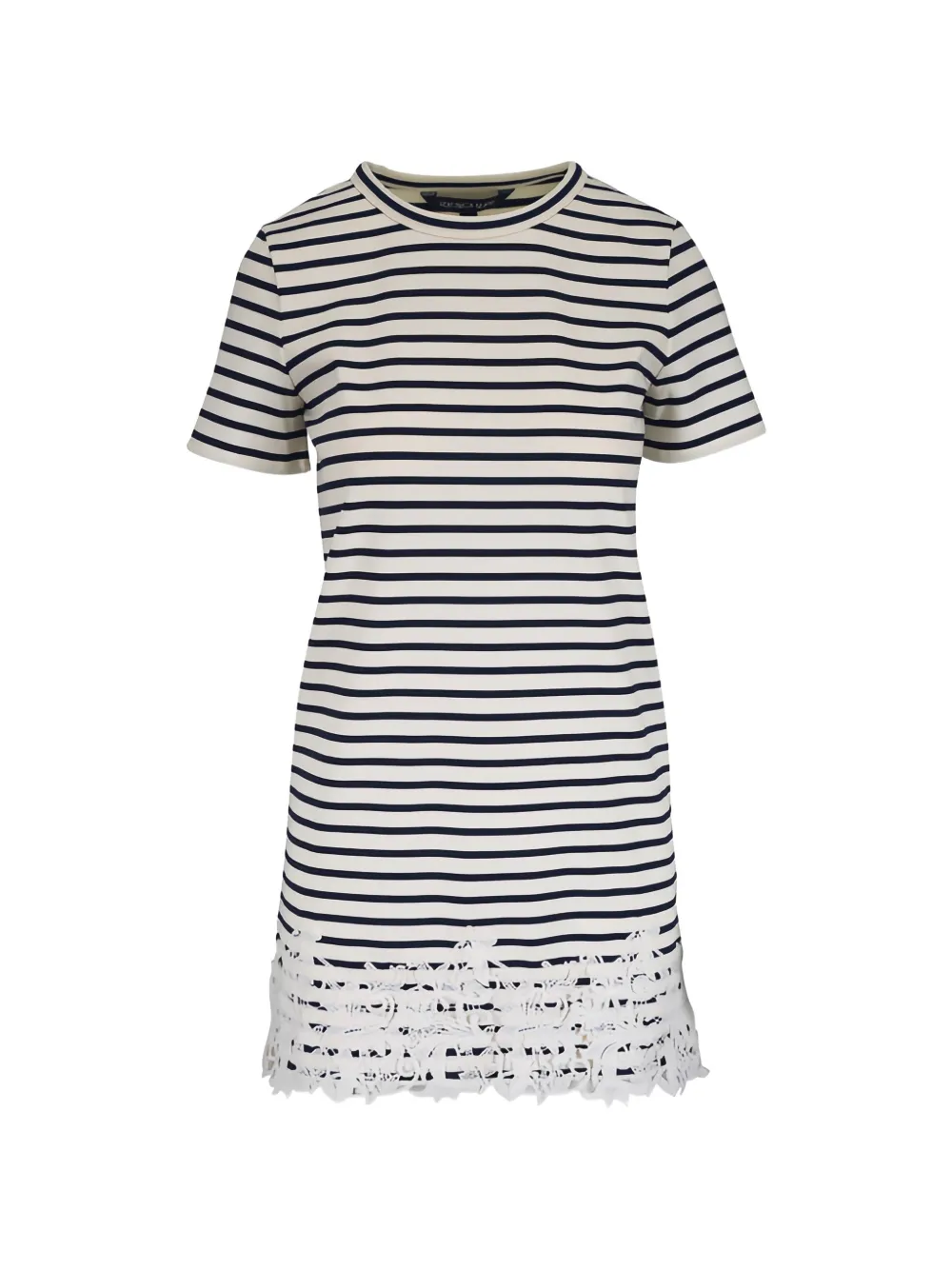 Veronica Beard Rhue striped lace-detail mini dress - Toni neutri