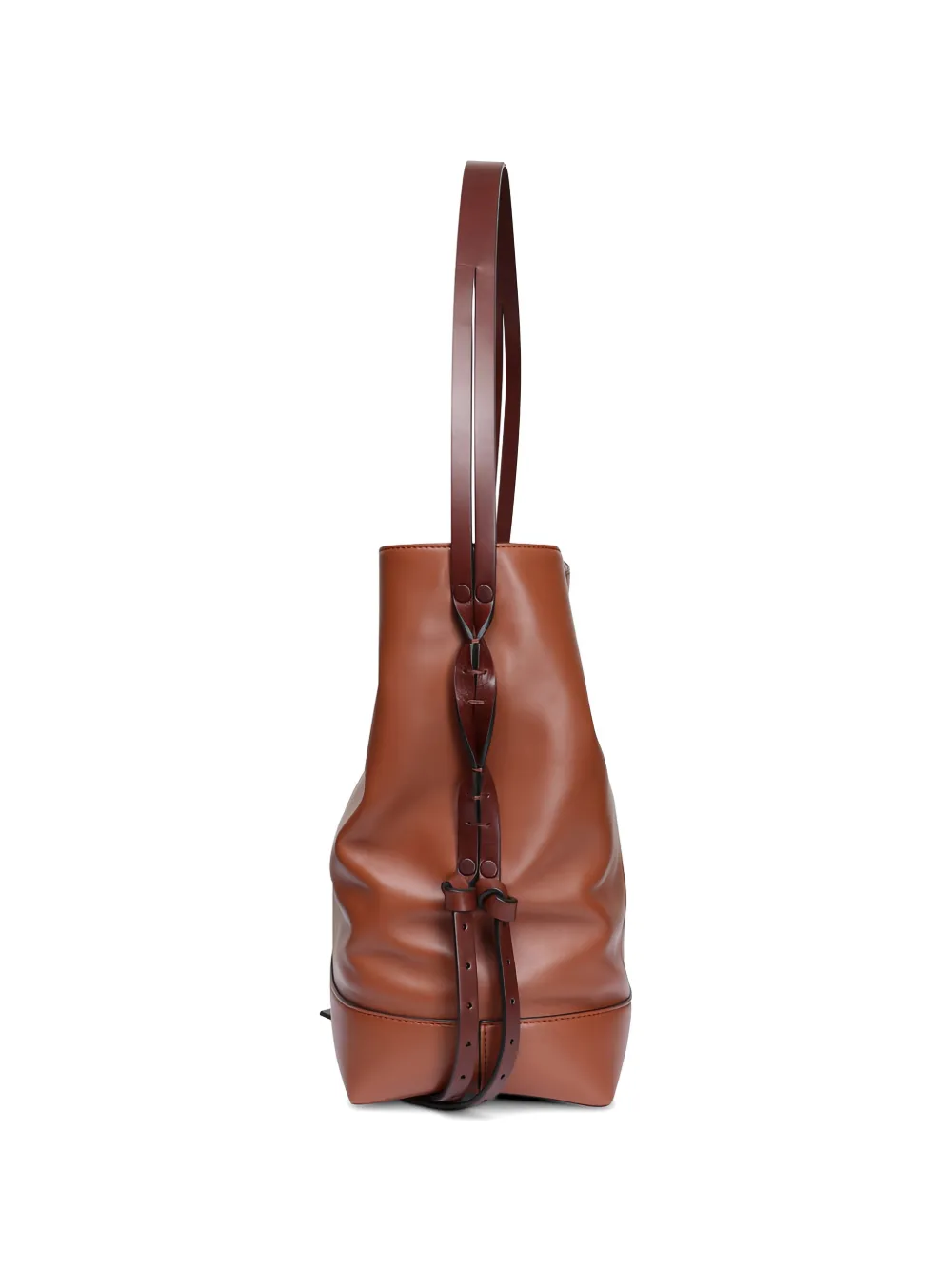 Marni Kleine Pod 2.0 leren bucket-tas Bruin