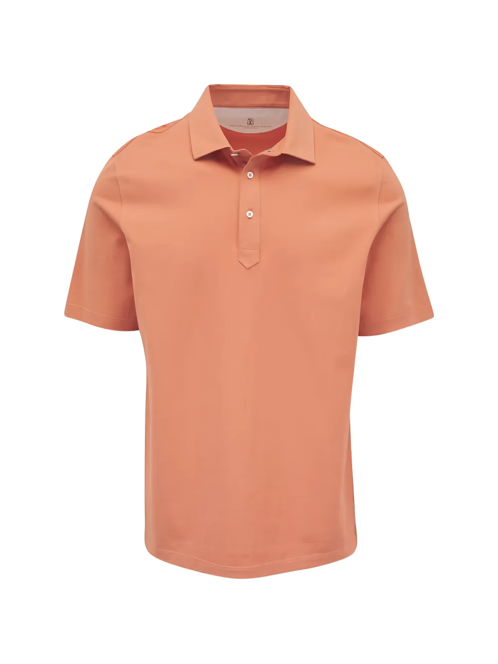Brunello Cucinelli Polo in cotone con ricamo logo - Arancione