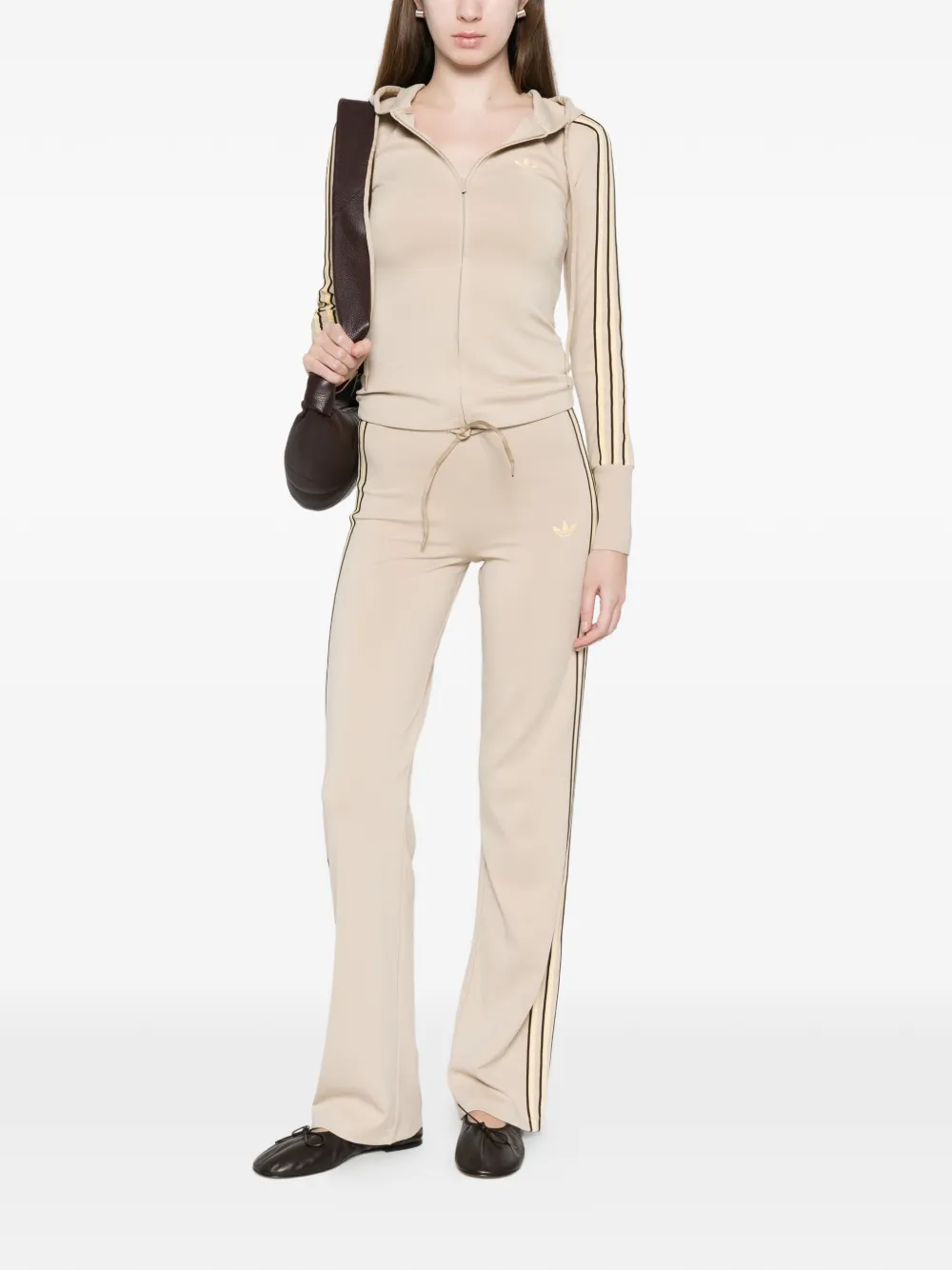 adidas Gestreepte hoodie Beige