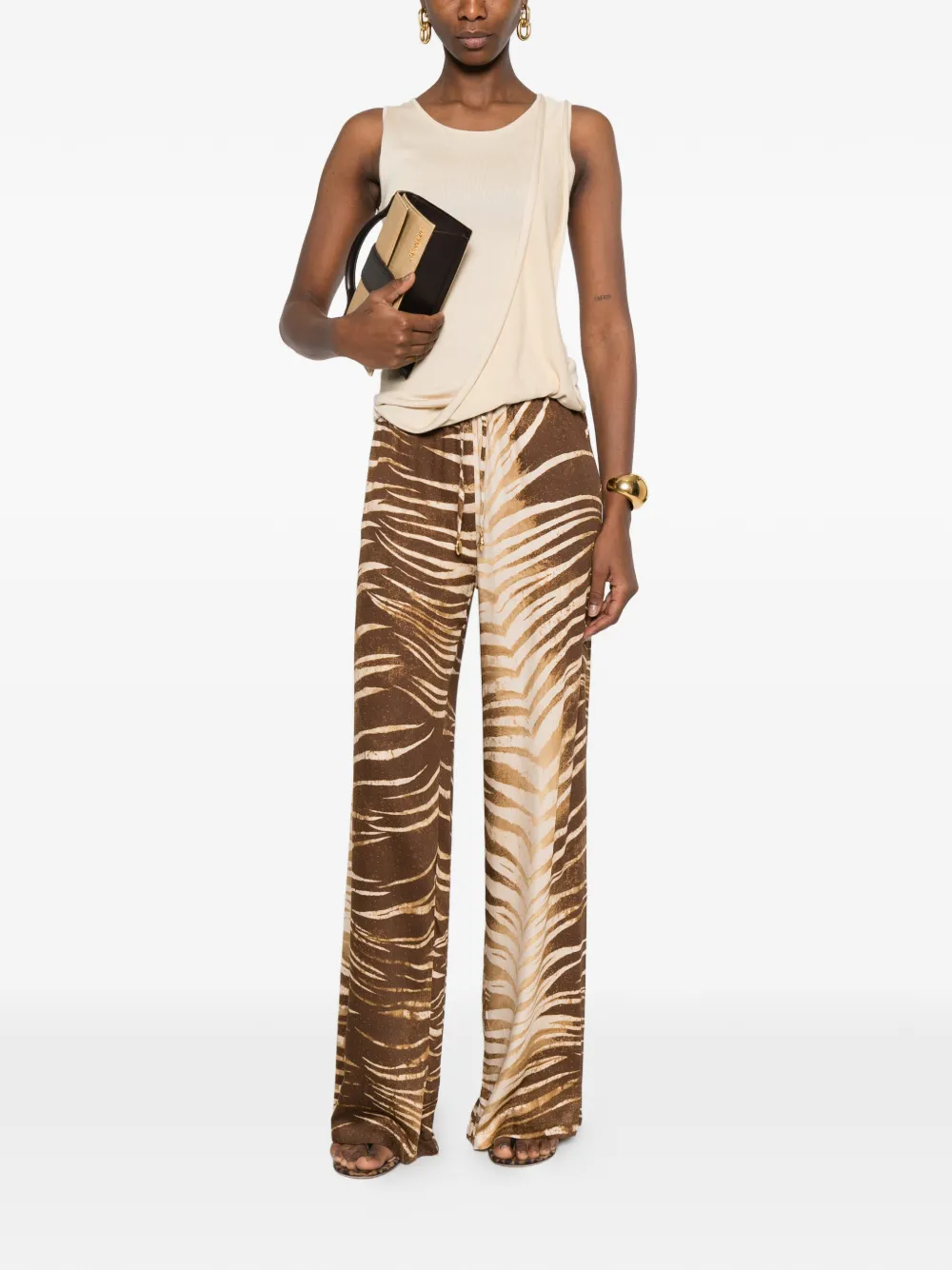 Print-Detail Palazzo Pants