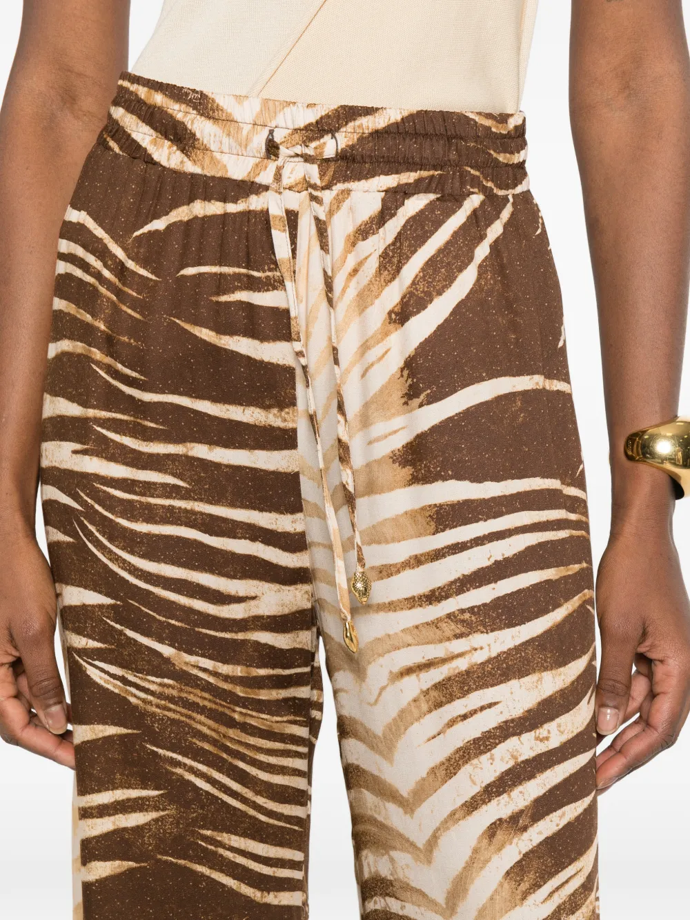 Print-Detail Palazzo Pants