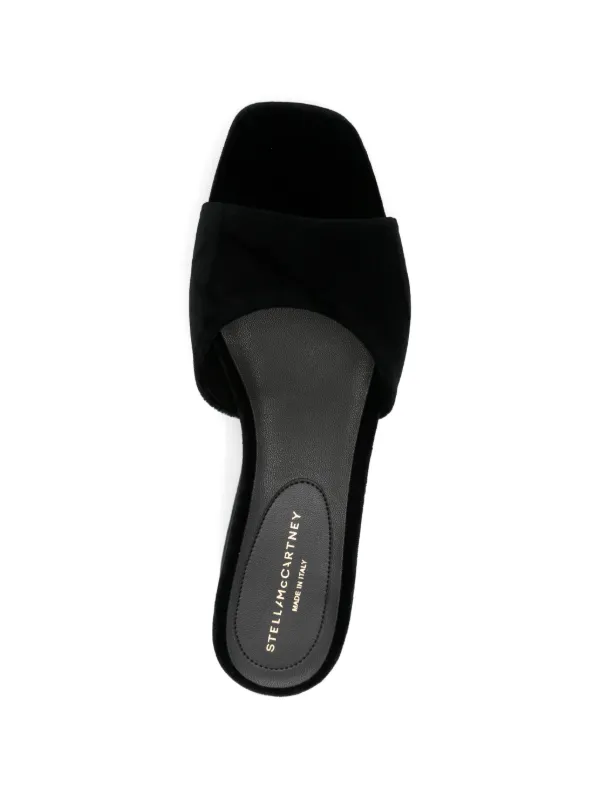 Stella McCartney ベルベット プラットフォーム サンダル | ブラック