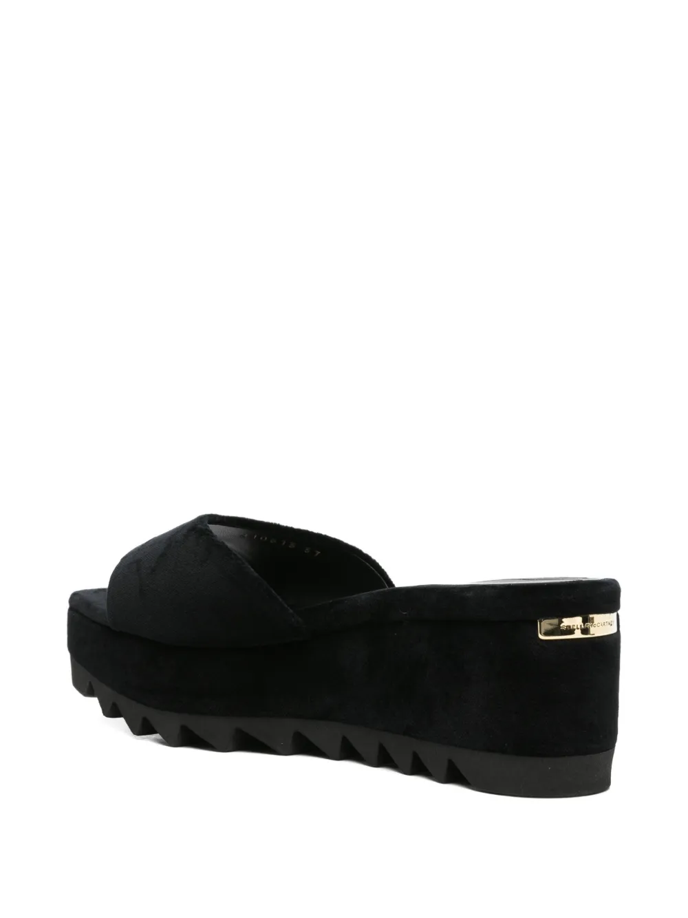 Stella McCartney velvet platform sandals Zwart