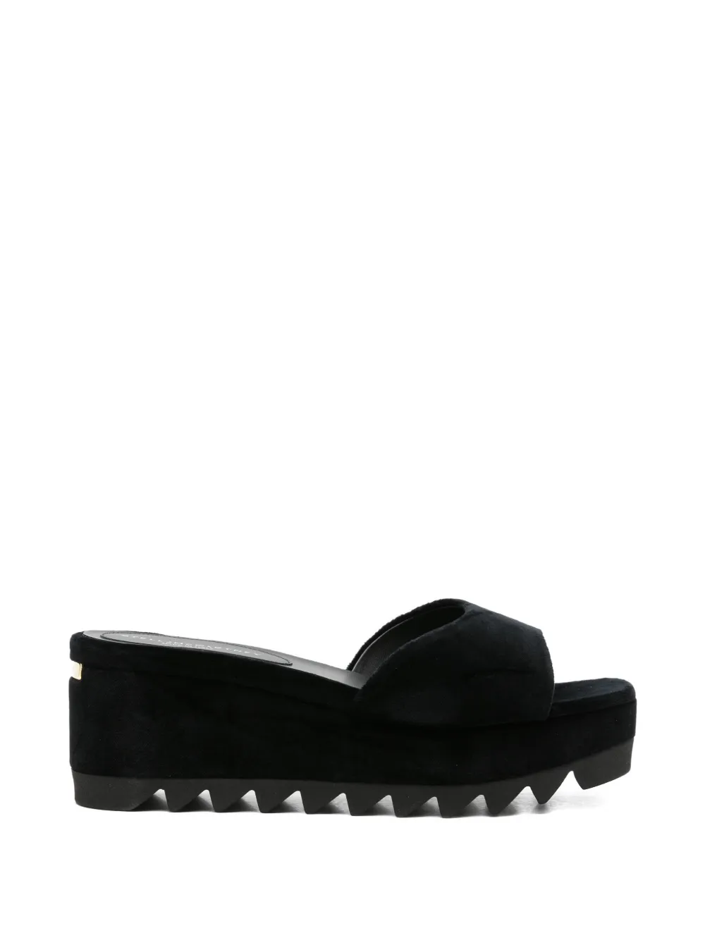 Stella McCartney velvet platform sandals Zwart