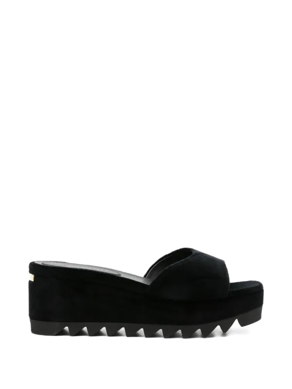 STELLA McCARTNEY プラットフォーム サンダル ブラック 36 Stella McCartney ベルベット プラットフォーム サンダル | ブラック