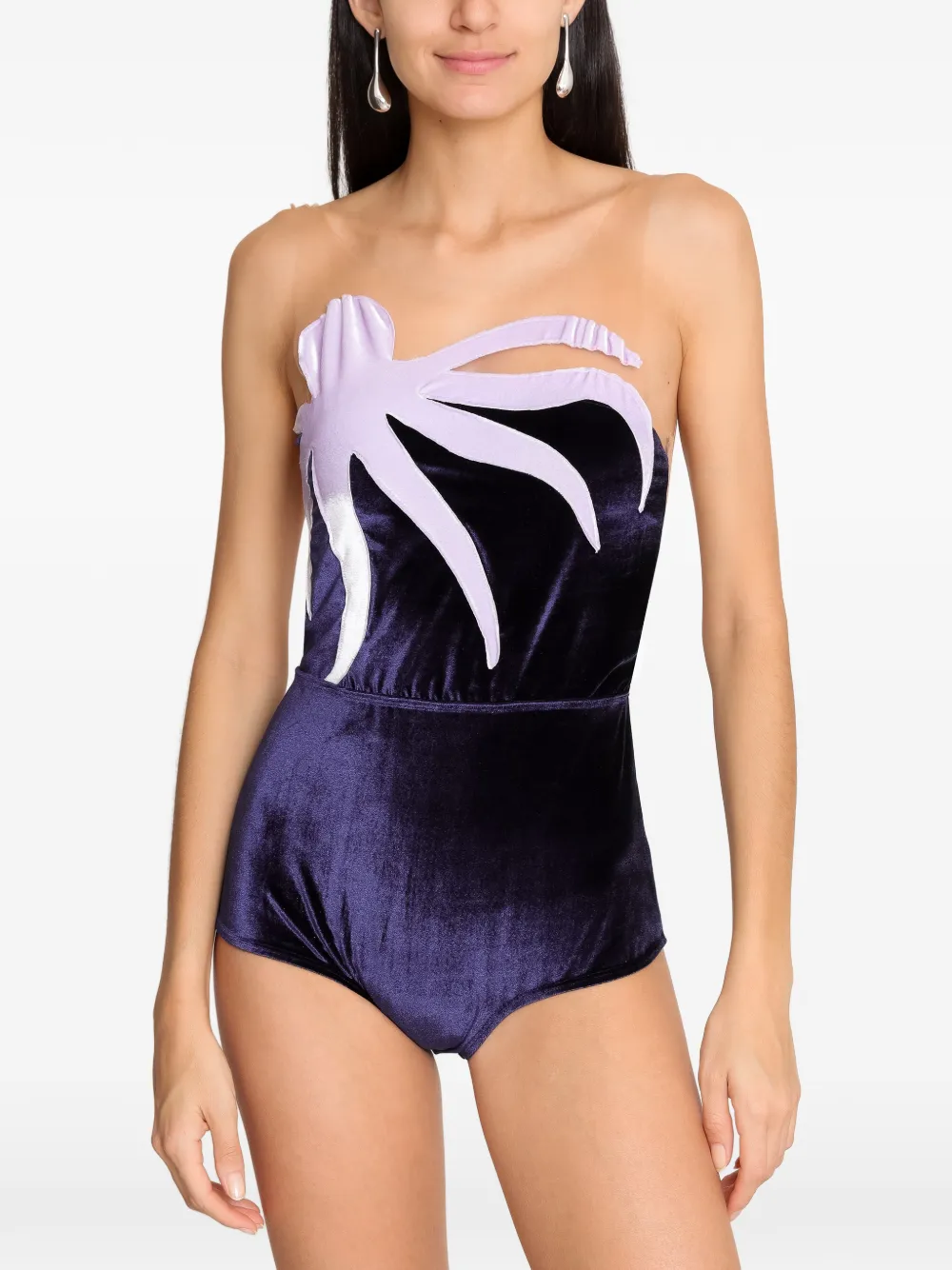  Brigitte Open-back Bodysuit - Blue 