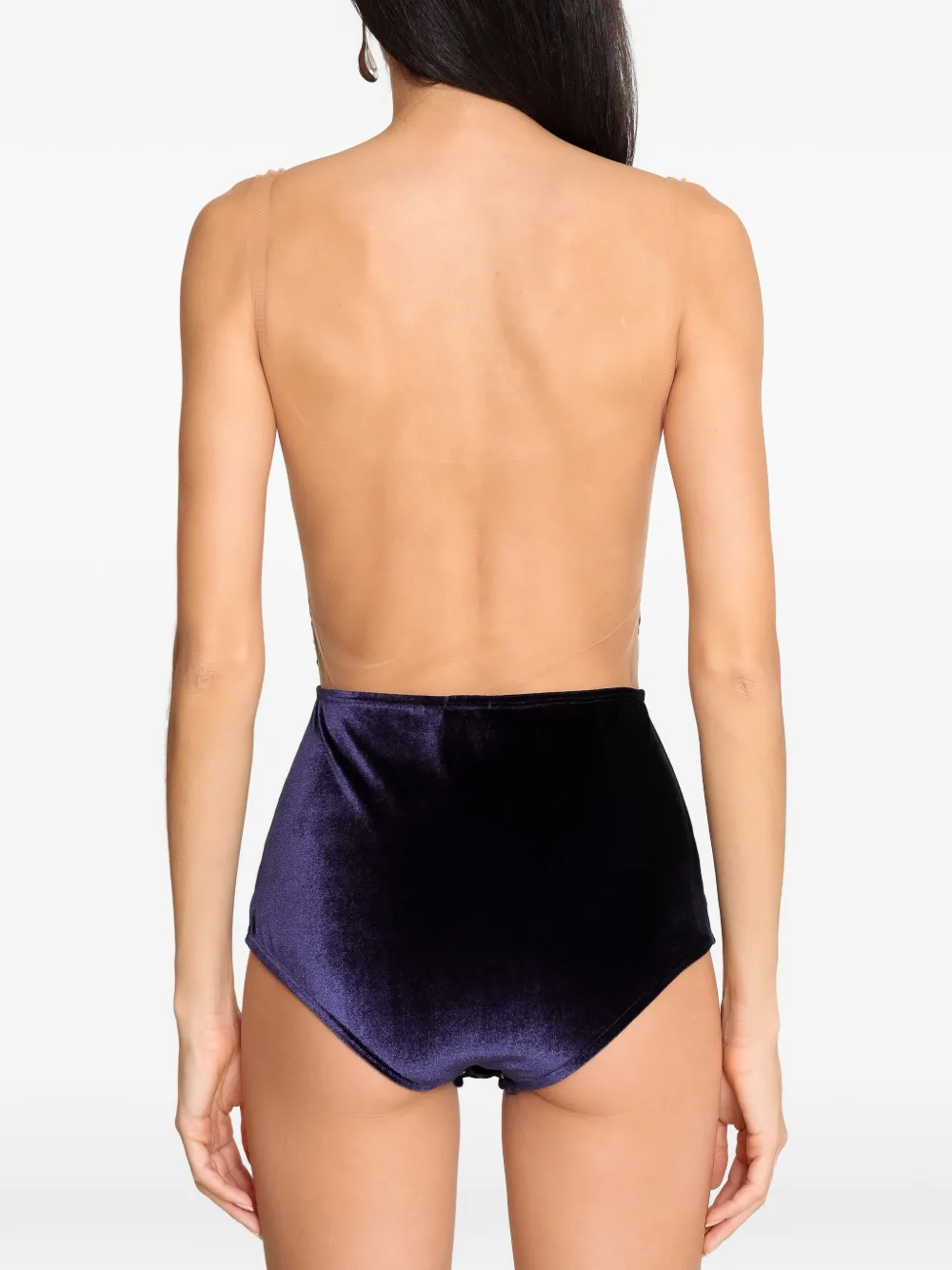  Brigitte Open-back Bodysuit - Blue 