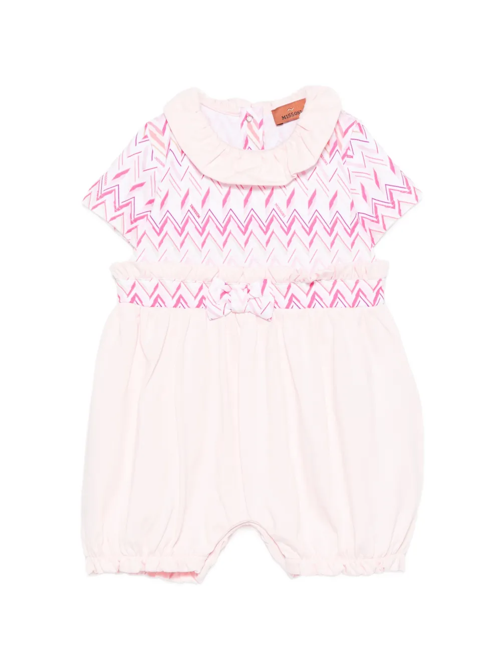 Missoni Kids frill zigzag babygrow - Rosa