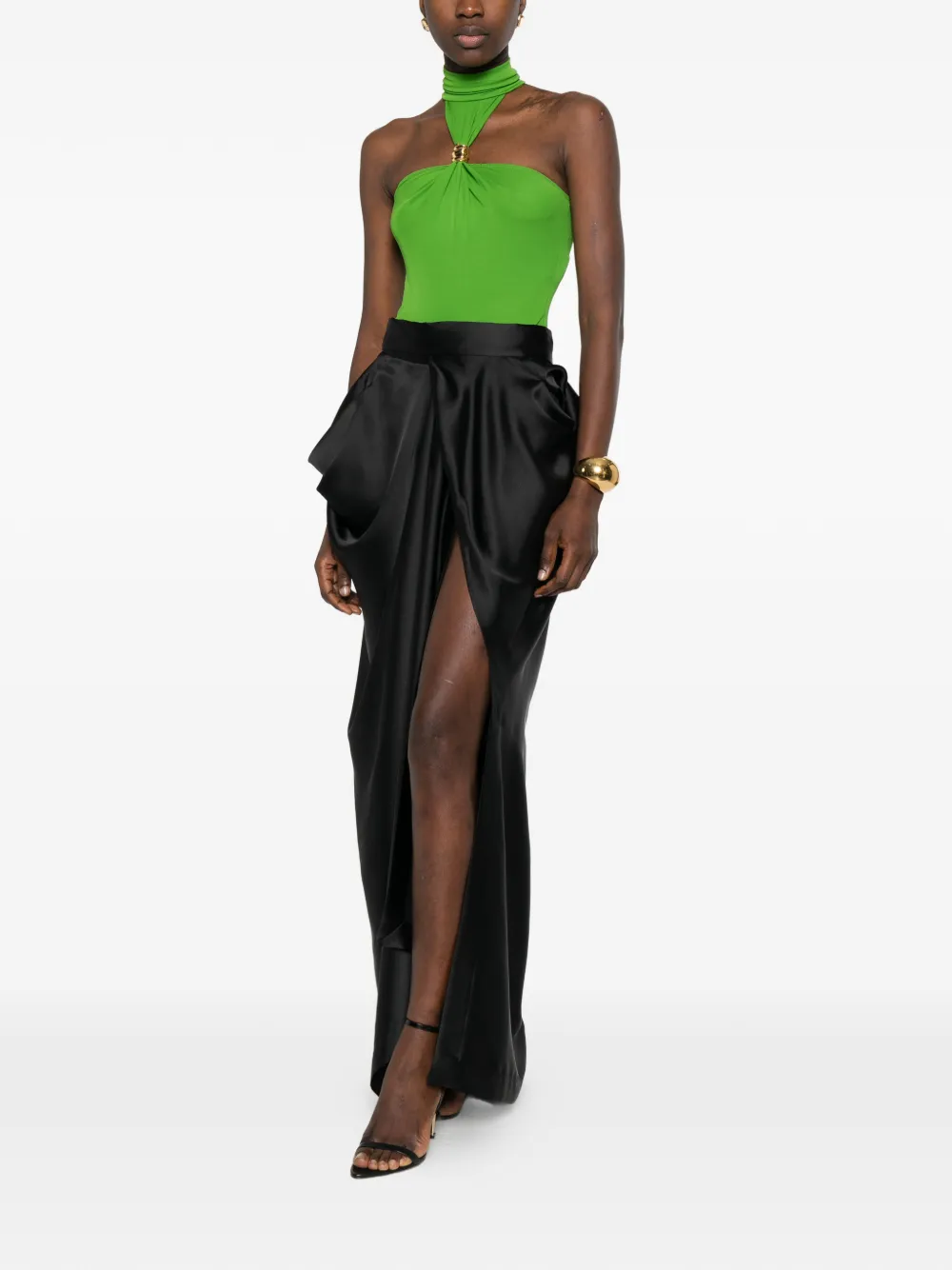 Elisabetta Franchi Body van crêpe jersey met verfraaid detail Groen