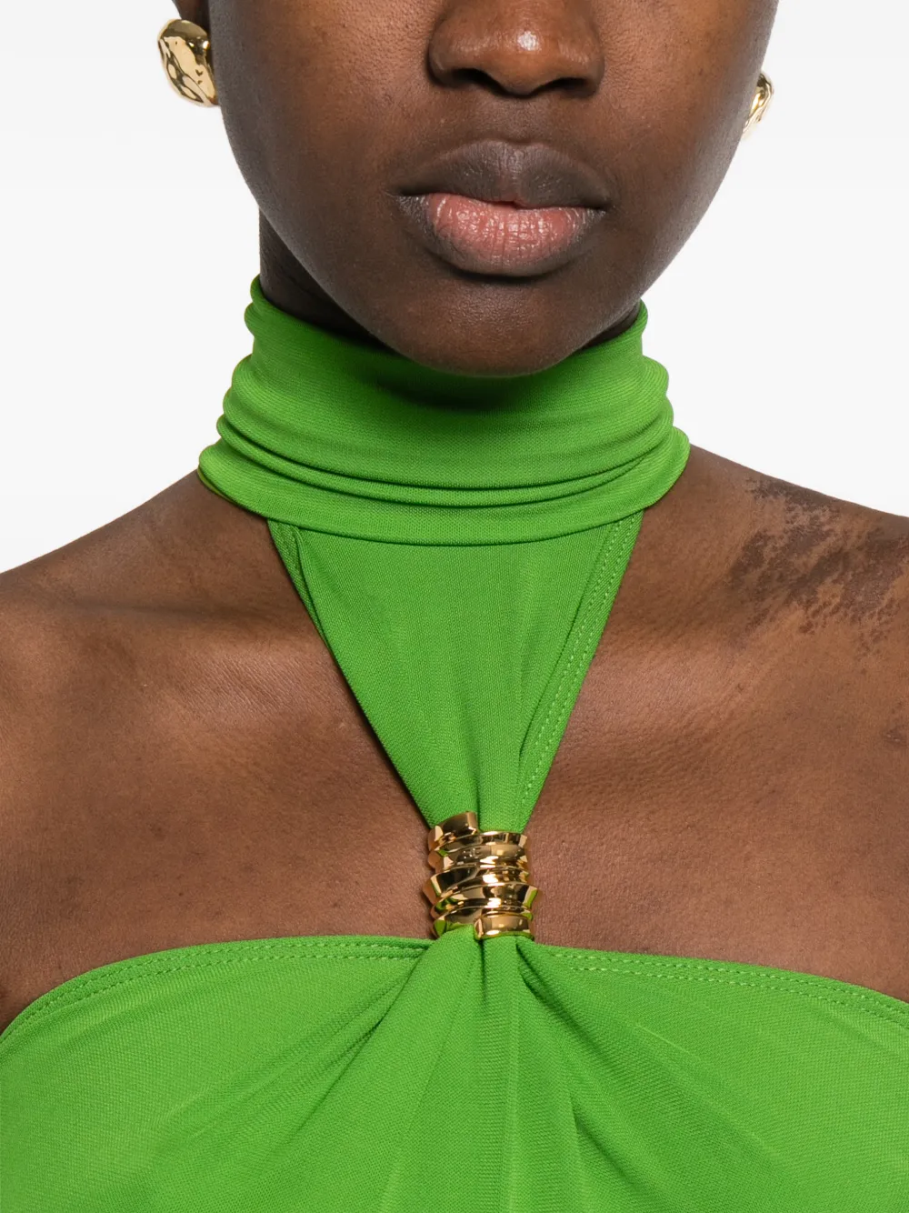Elisabetta Franchi Body van crêpe jersey met verfraaid detail Groen