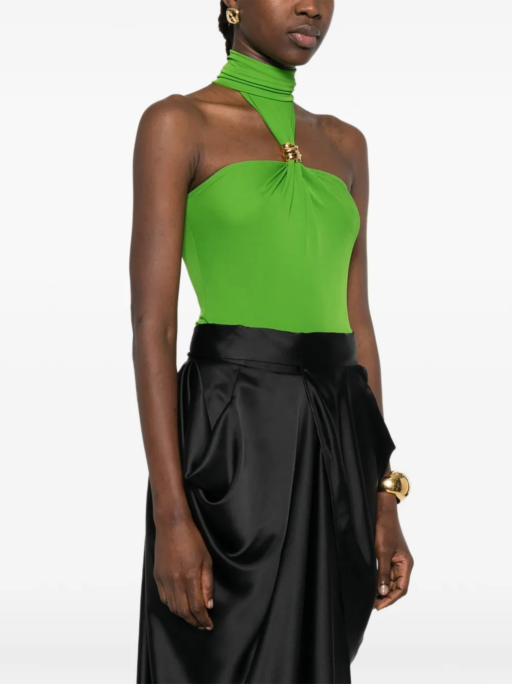 Elisabetta Franchi Body van crêpe jersey met verfraaid detail Groen
