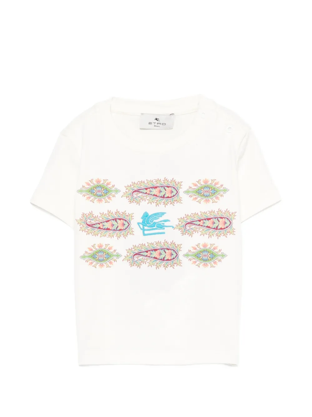 ETRO KIDS paisley graphic T-shirt - Toni neutri