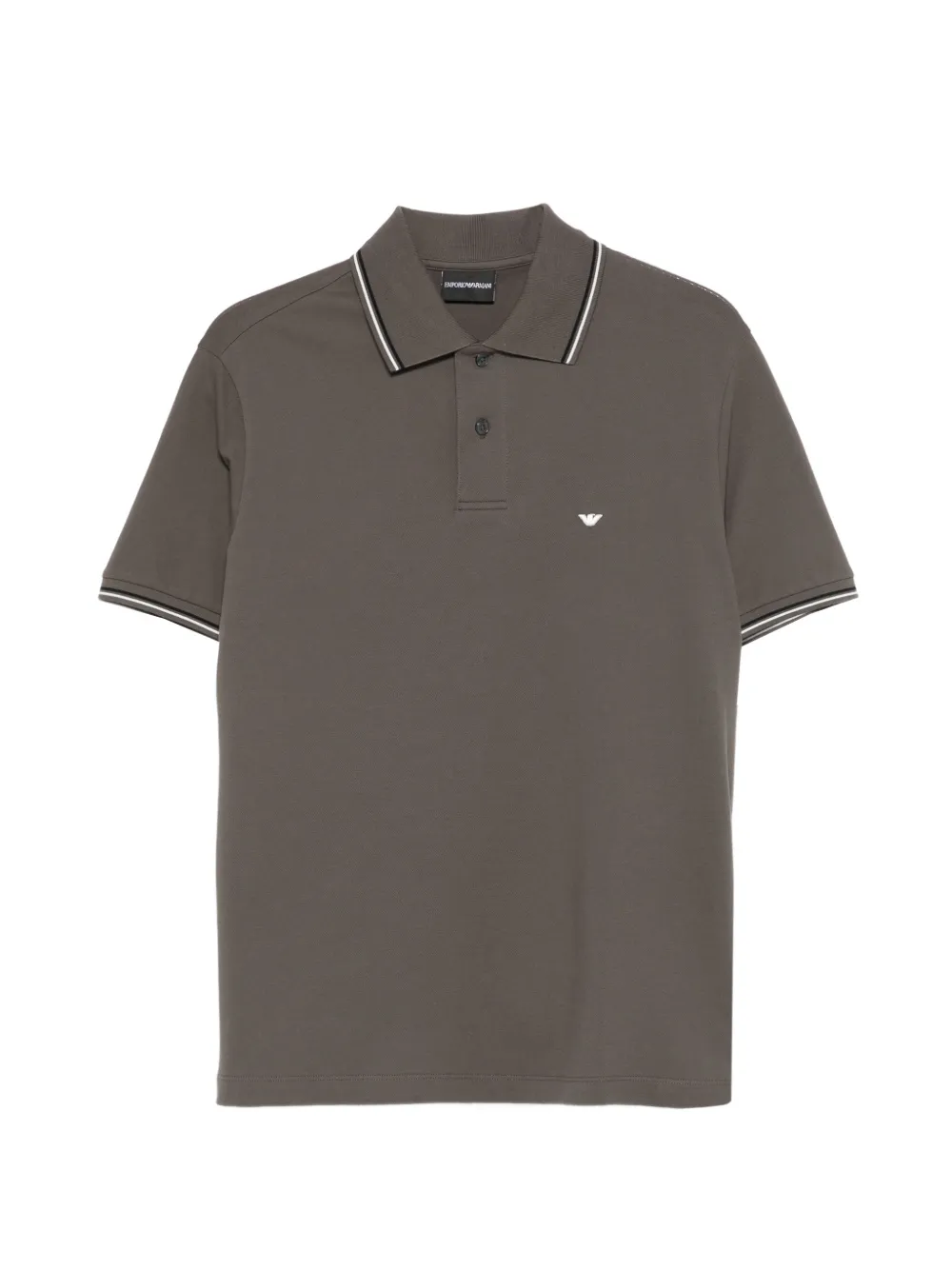 Emporio Armani Polo con dettaglio a righe - Grigio