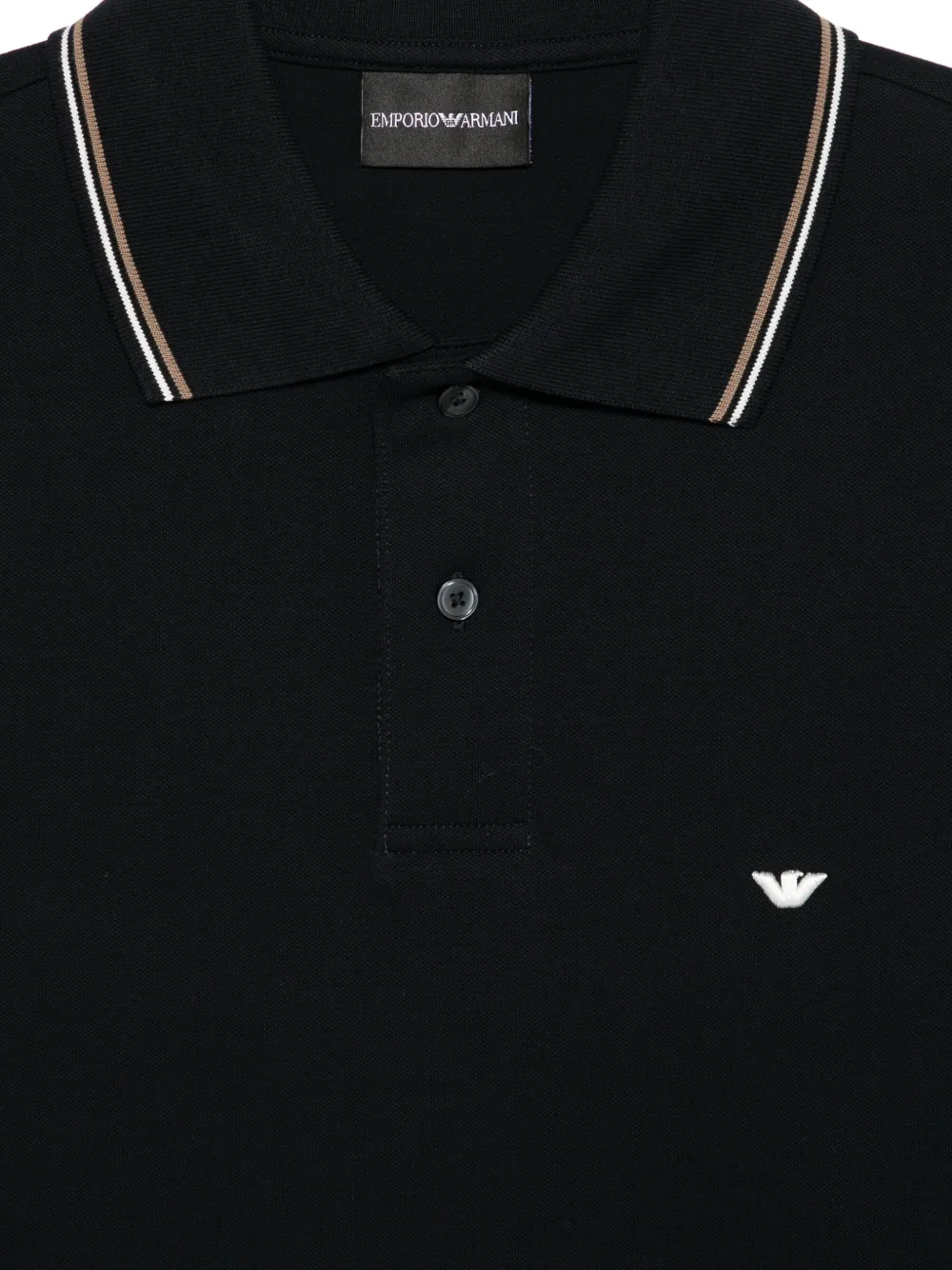 Emporio Armani Poloshirt met gestreepte afwerking Blauw
