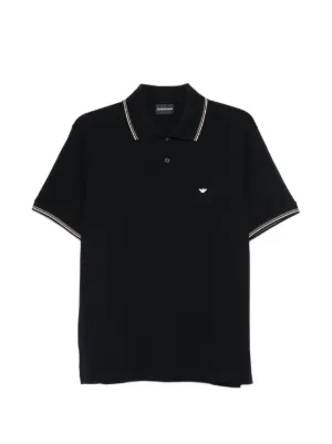 トップス 1980s EMPORIO ARMANI Polo Shirt Emporio Armani embroidered-logo short-sleeved Polo Shirt | Blue