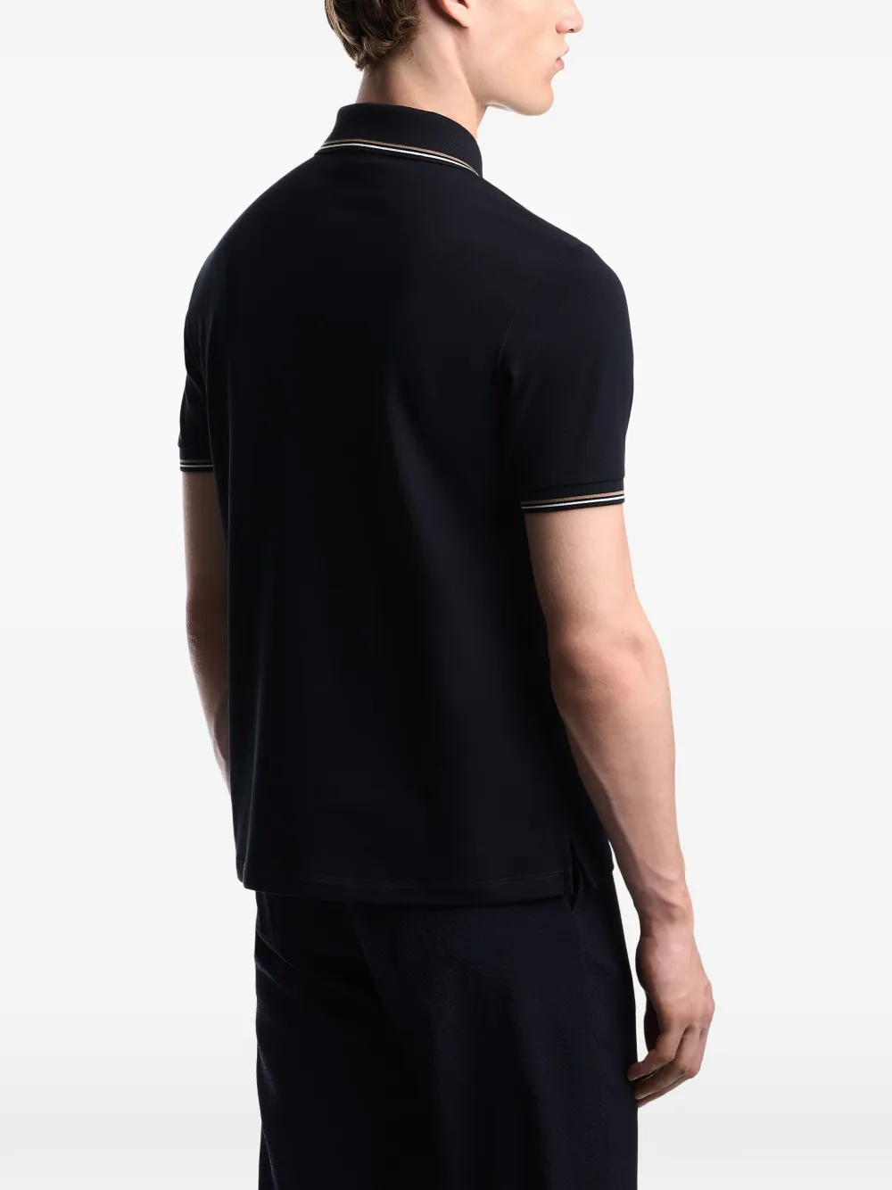 Emporio Armani Poloshirt met gestreepte afwerking Blauw