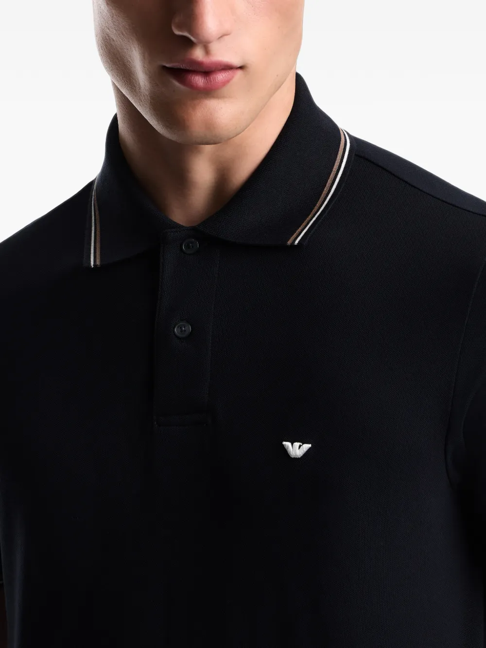 Emporio Armani Poloshirt met gestreepte afwerking Blauw