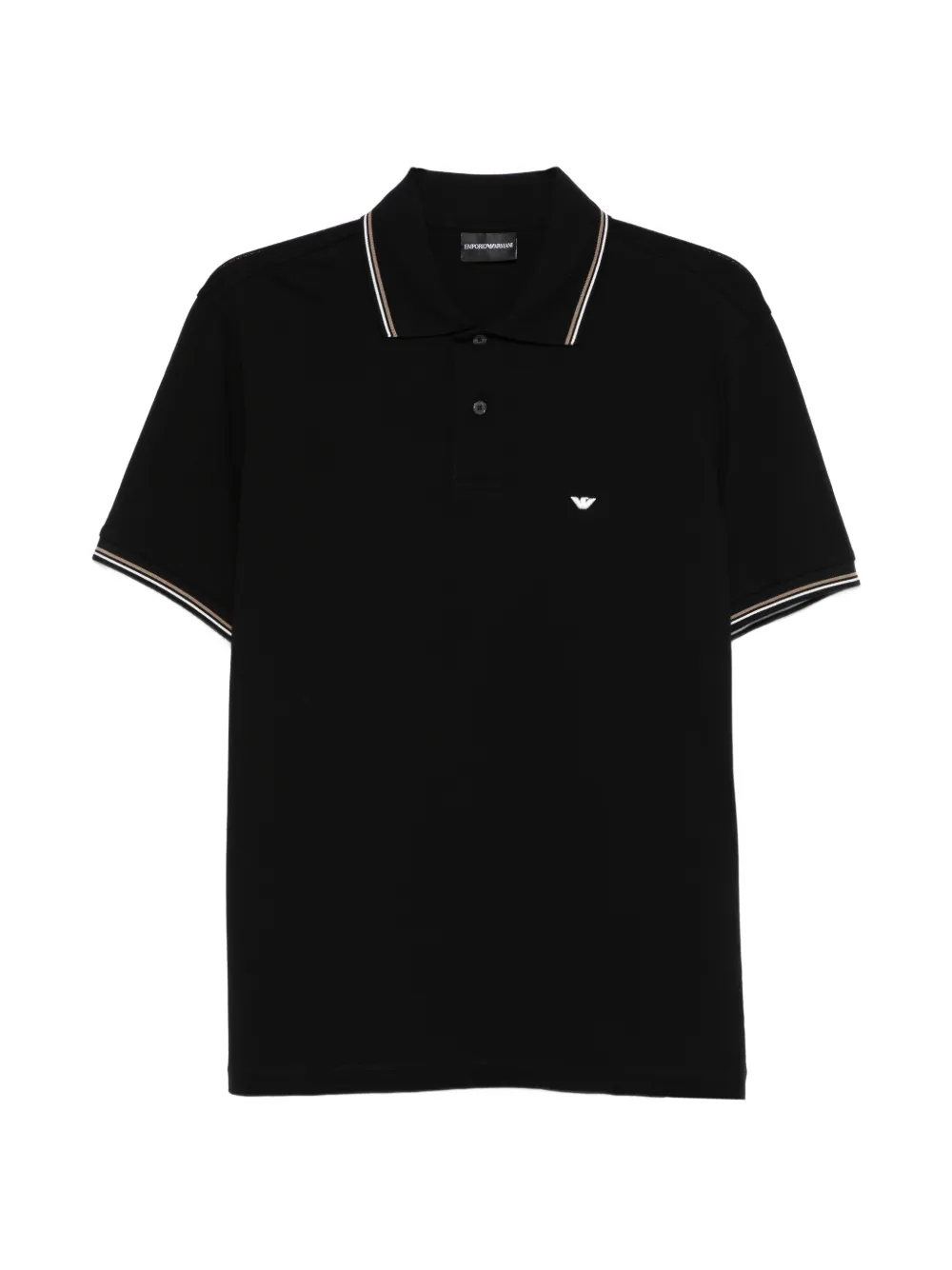 Emporio Armani logo-embroidered polo shirt – Black