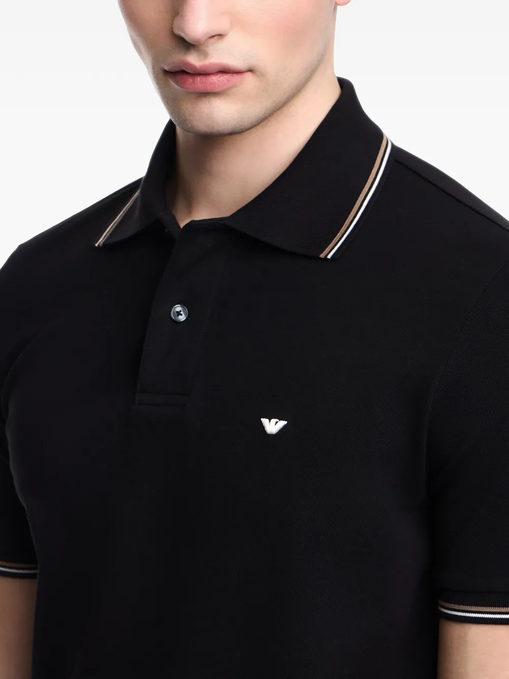 Emporio Armani Poloshirt met geborduurd logo Zwart