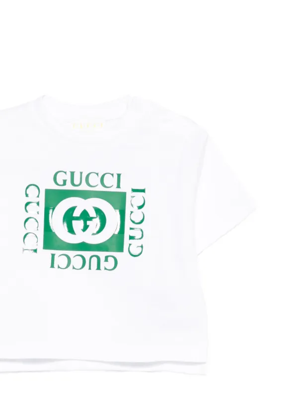 Gucci Kids logo印花T恤| 白色| FARFETCH CN