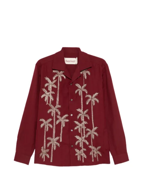 Baziszt camisa con palmeras estampadas