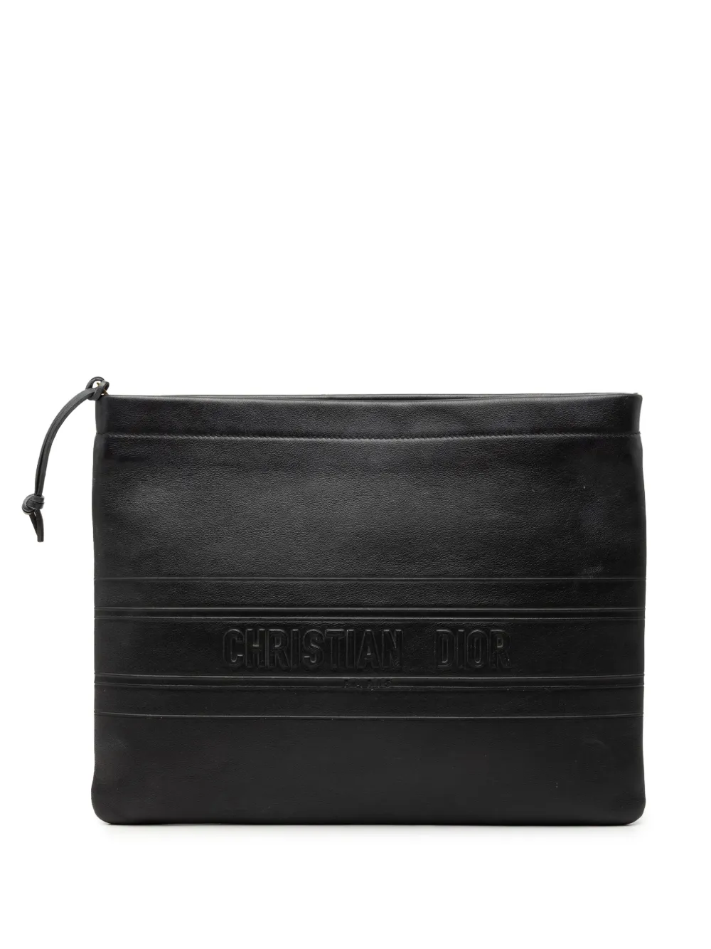 Christian Dior Pre-Owned 2020 Logo Embossed Leather clutch bag - Nero