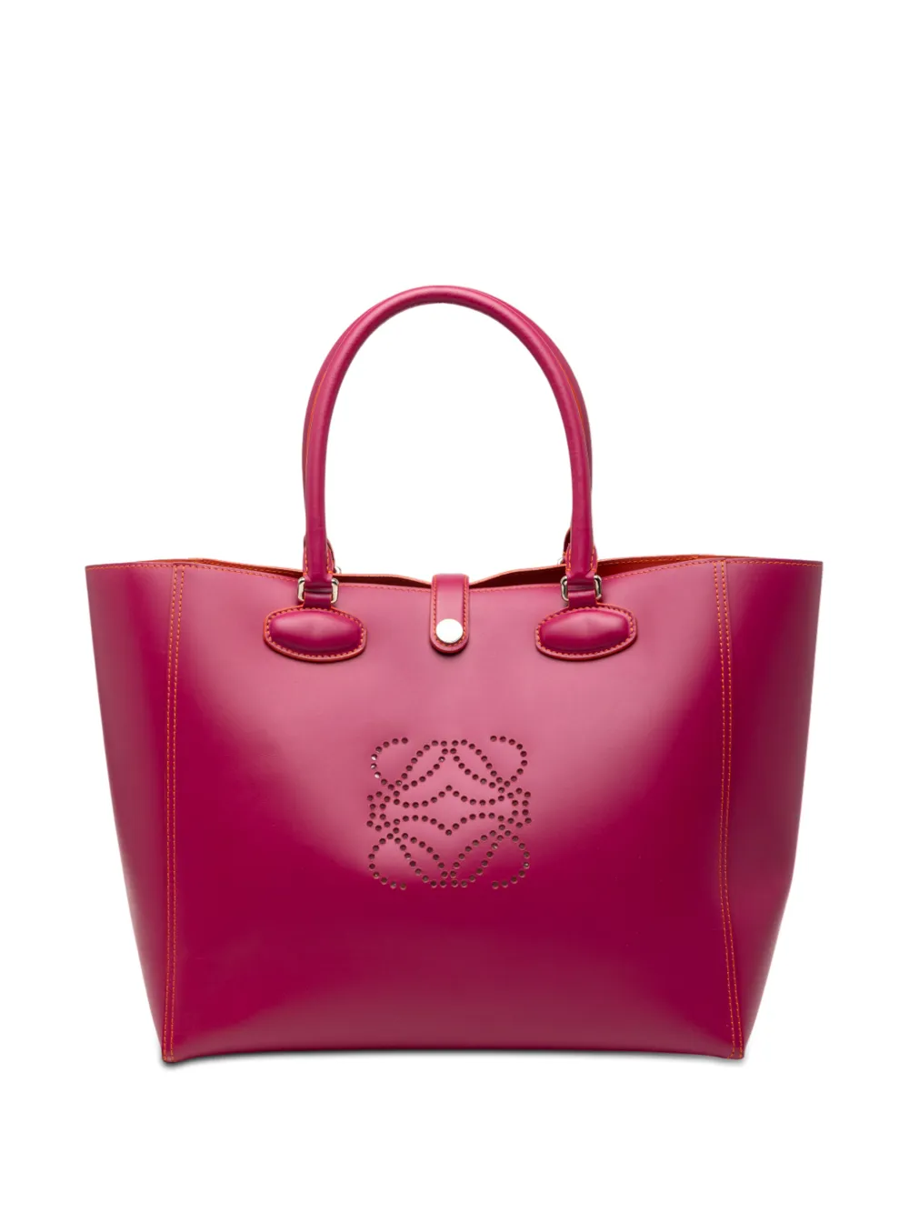 Loewe Pre-Owned Borsa tote Leo in pelle traforata con motivo Anagram 2014 - Rosa