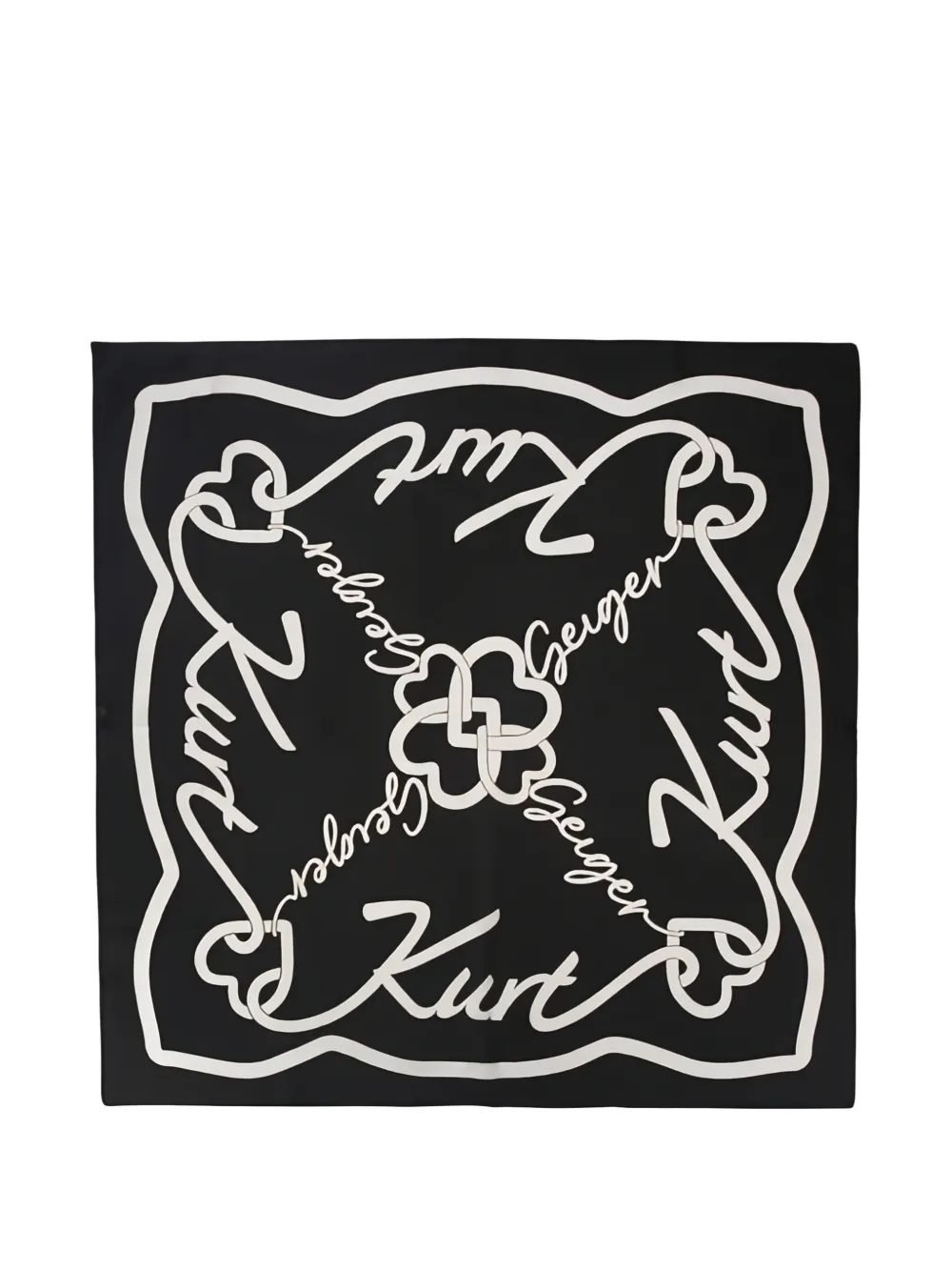 Kurt Geiger London Square Patterned Scarf - Black 