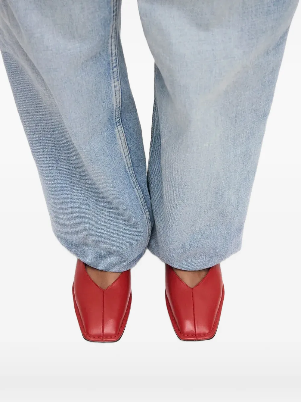 Sway Tie Square-Toe Ballet Flats
