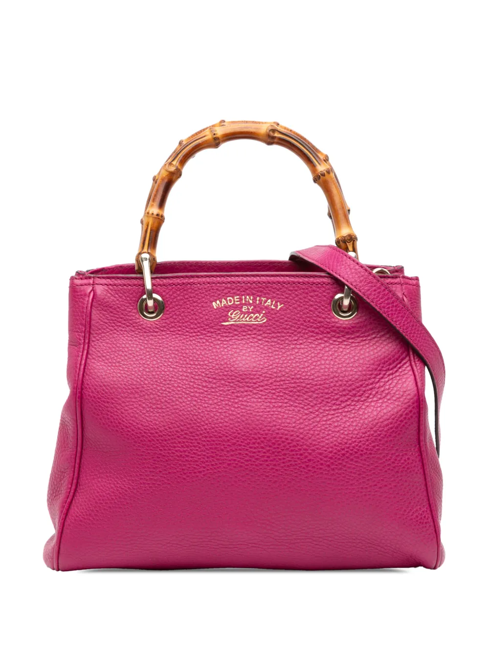 Gucci Pre-Owned Borsa shopper piccola in pelle di vitello e bambù 2016-2026 - Rosa