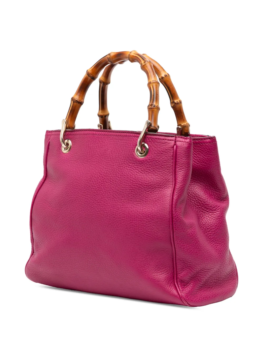 2016-2026 Small Calfskin Bamboo Shopper satchel