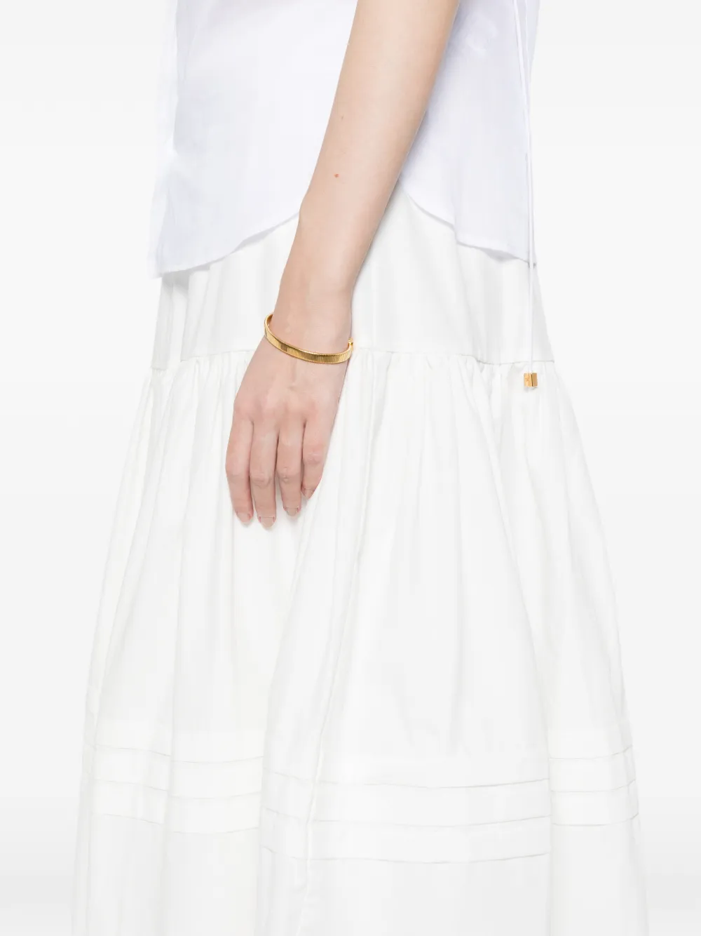 JcSophie Luxor Elasticated Tiered Maxi Skirt | White | FARFETCH ZA
