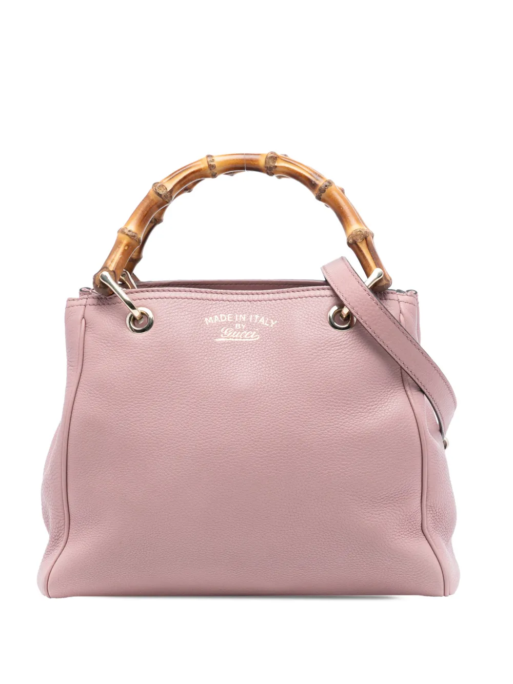 Gucci Pre-Owned Borsa shopper piccola in pelle di vitello e bambù 2016-2026 - Rosa