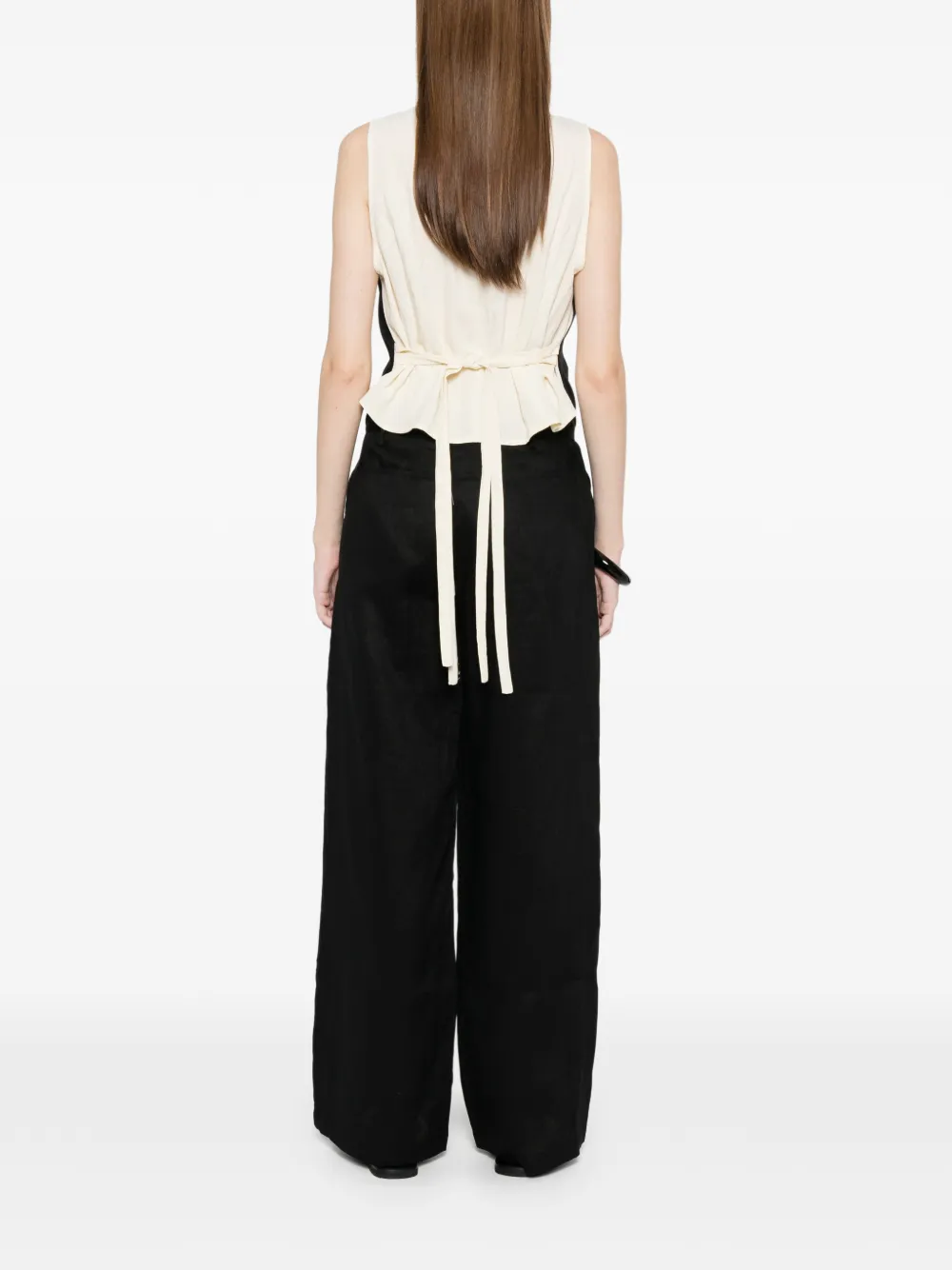Linnea Button Collarless Top