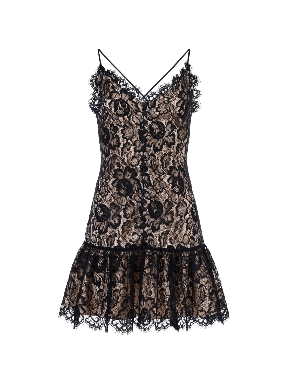 Mia Peculiar lace button mini dress - Nero