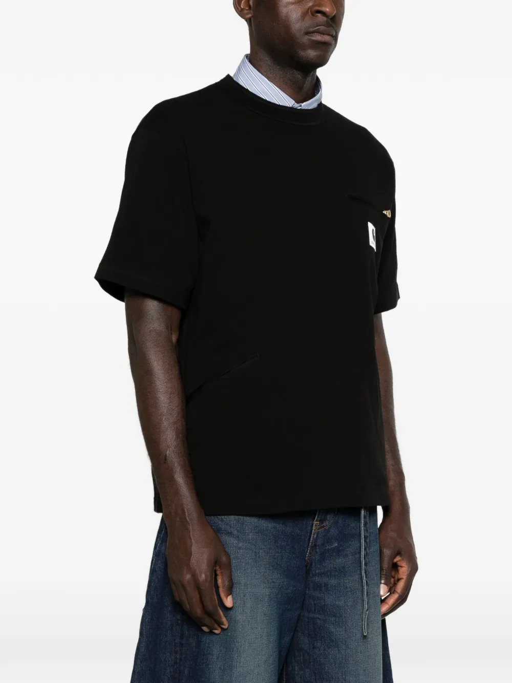 sacai T-shirt met ritszak Zwart
