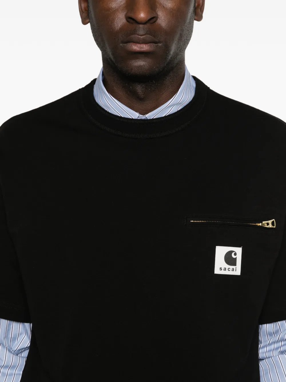 sacai T-shirt met ritszak Zwart