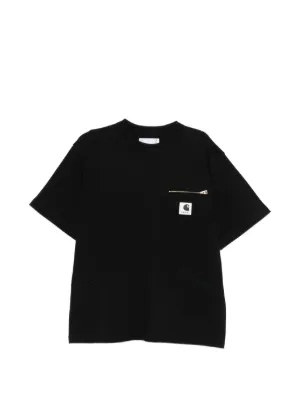 Sacai x Carhartt WIP front-zip Pocket T-shirt | Black | FARFETCH GR