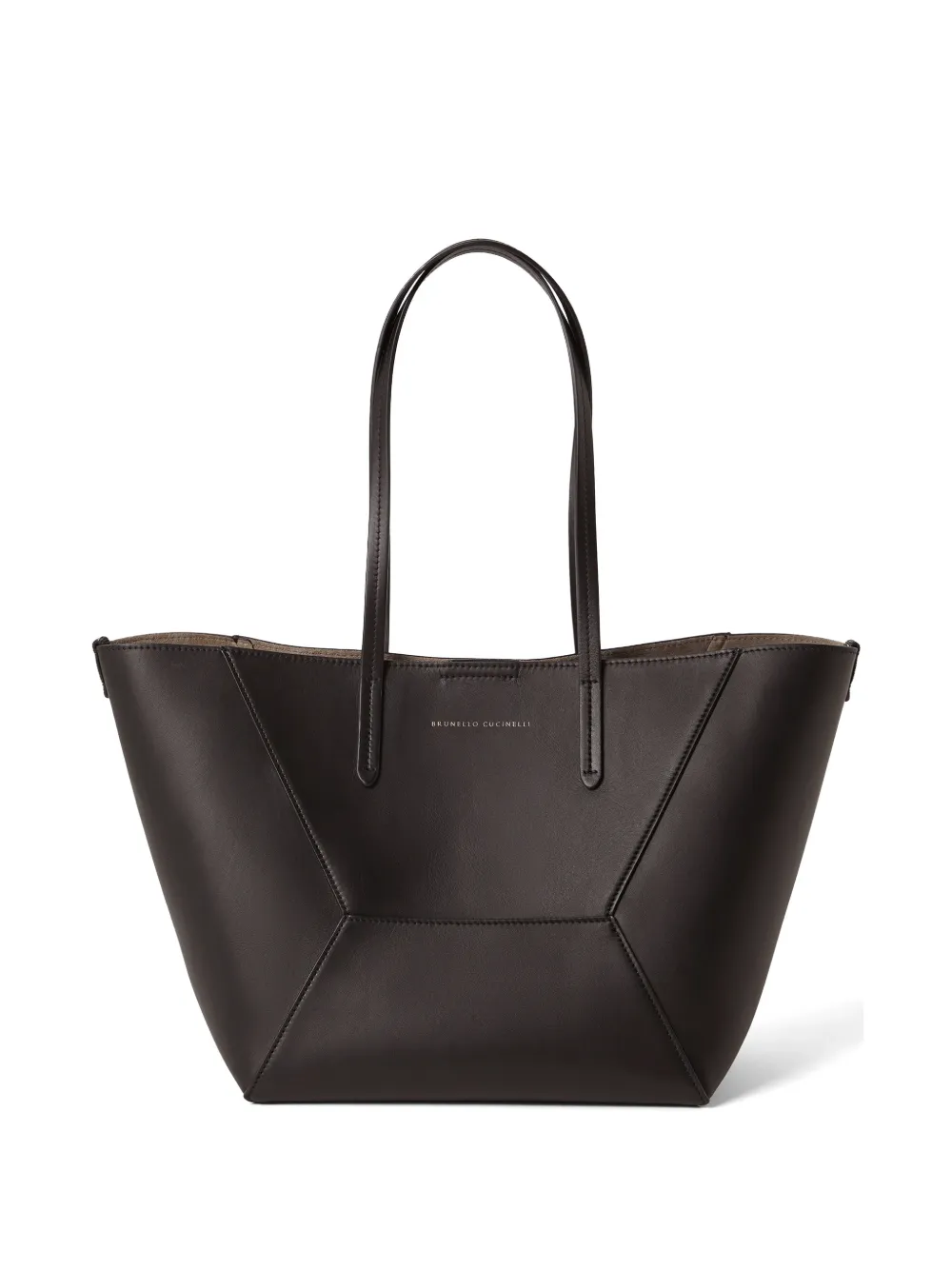 Brunello Cucinelli BC Duo small bag in calfskin with monili - Marrone