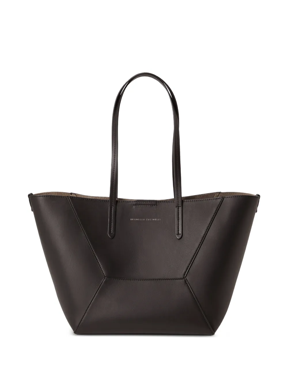 Brunello Cucinelli BC Duo small bag in calfskin with monili - Marrone