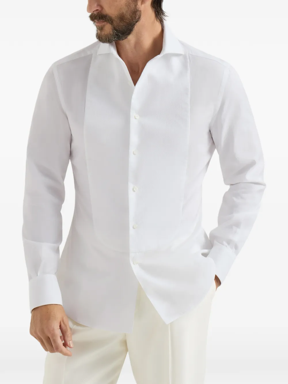 Brunello Cucinelli Getailleerd overhemd Wit
