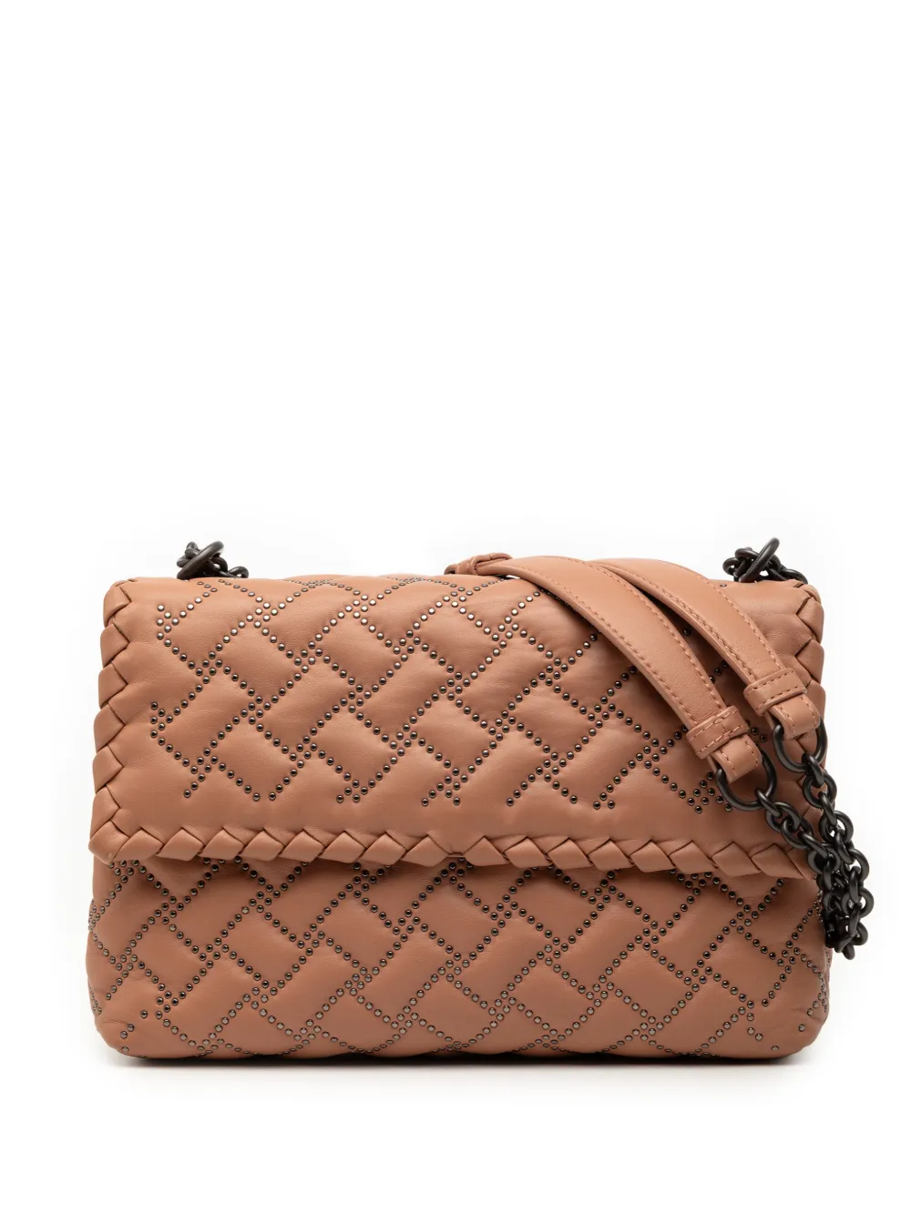 Bottega Veneta Pre-Owned 2012-2025 Small Nappa Intrecciato Studded Olimpia shoulder bag - Marrone