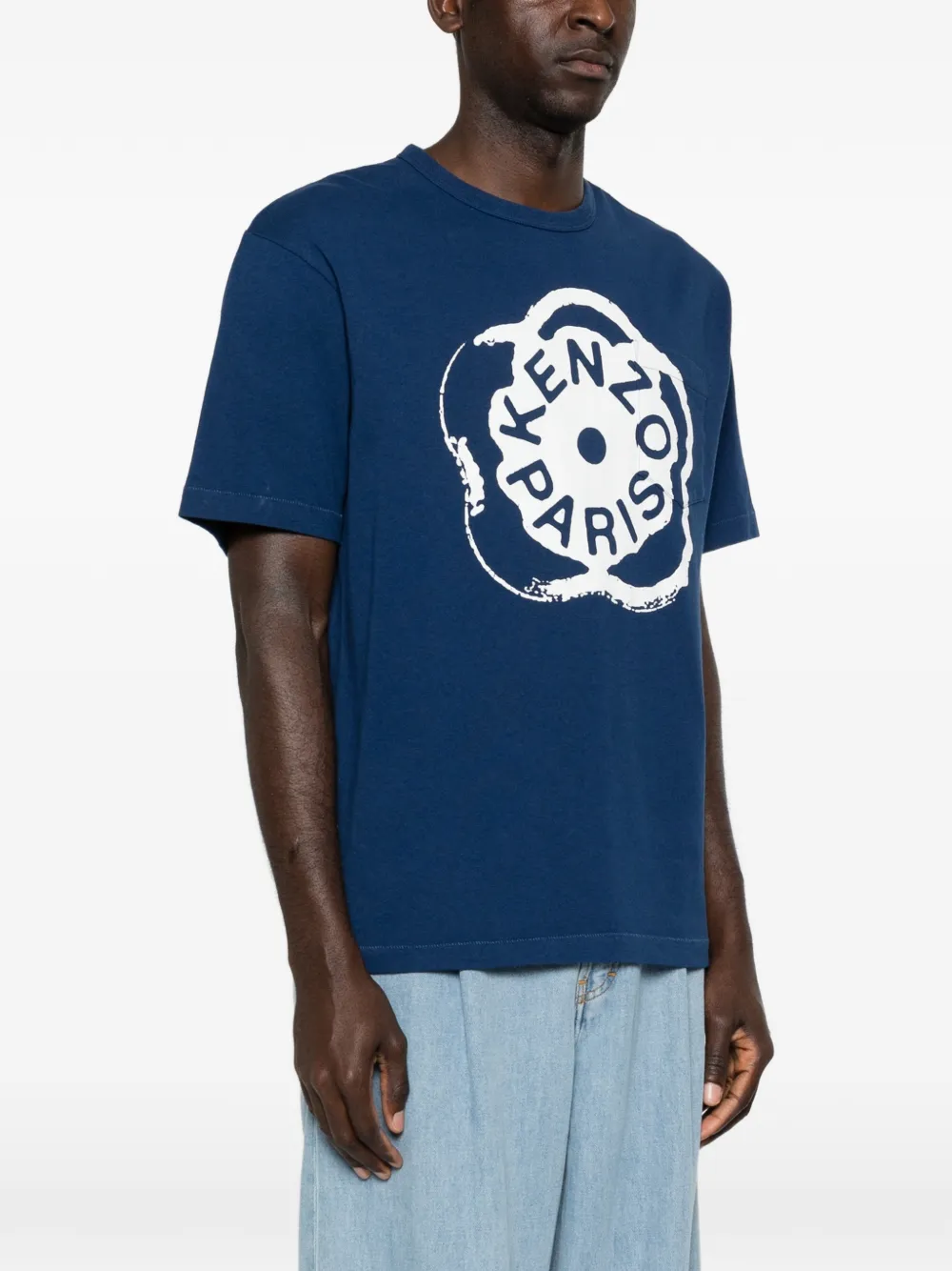 Kenzo Boke Fower 2.0 T-shirt met borstzak Blauw