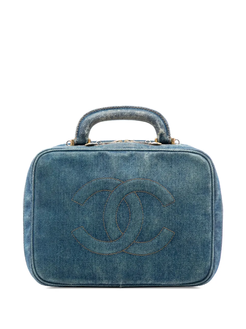 CHANEL Pre-Owned 1996-1997 CC Denim vanity bag - Blu